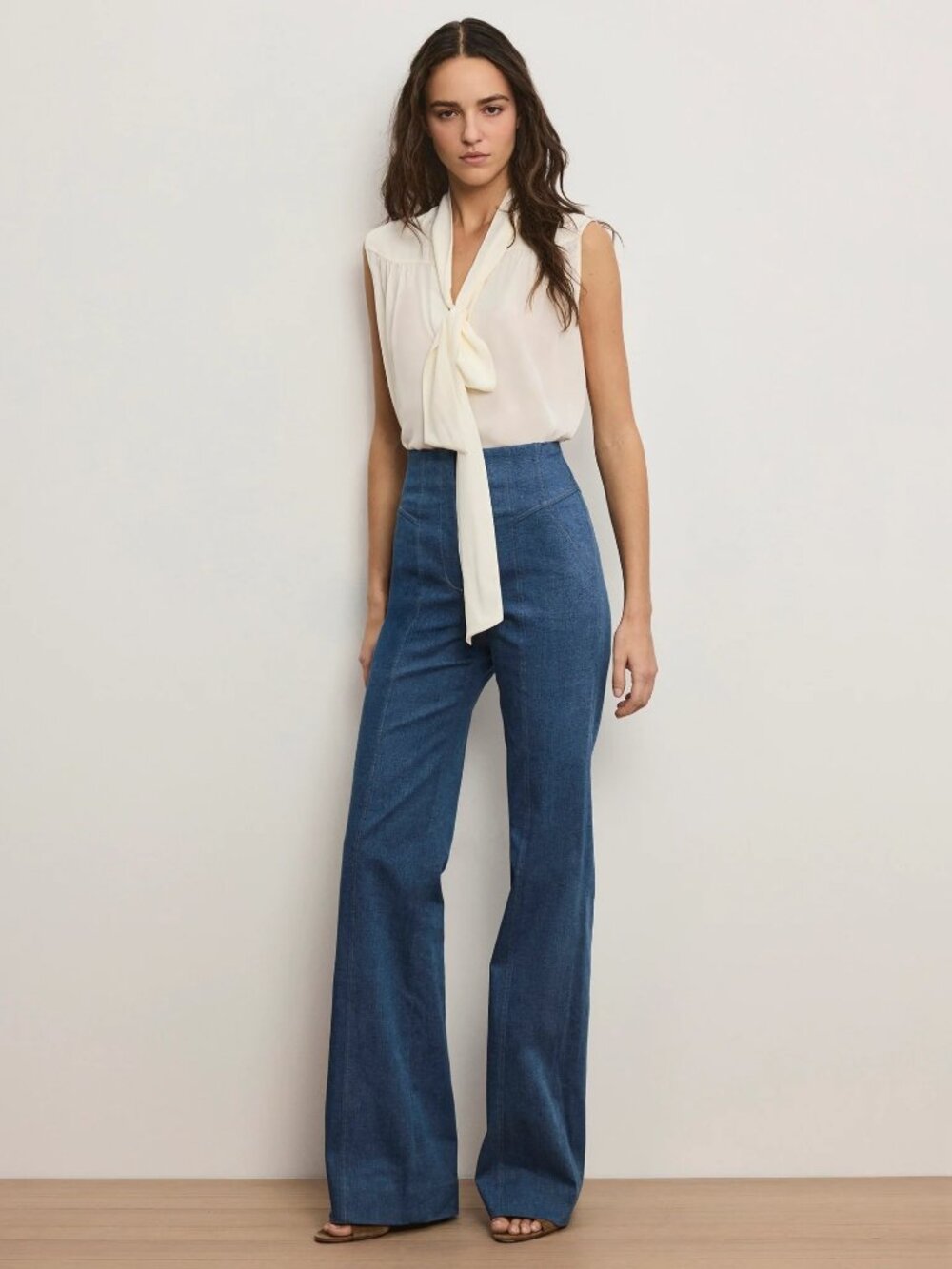 VERONICA BEARD Frenkle Denim Pant, Blue High-Rise Trouser $478, NEW, Size 12